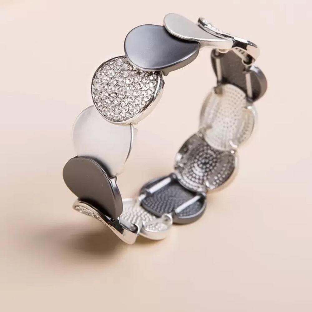 Elegant Silver and Black Women's Bracelet